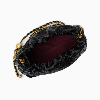 Vegan Leather Cloud Shoulder Bag for Women – Woven Strap Bag