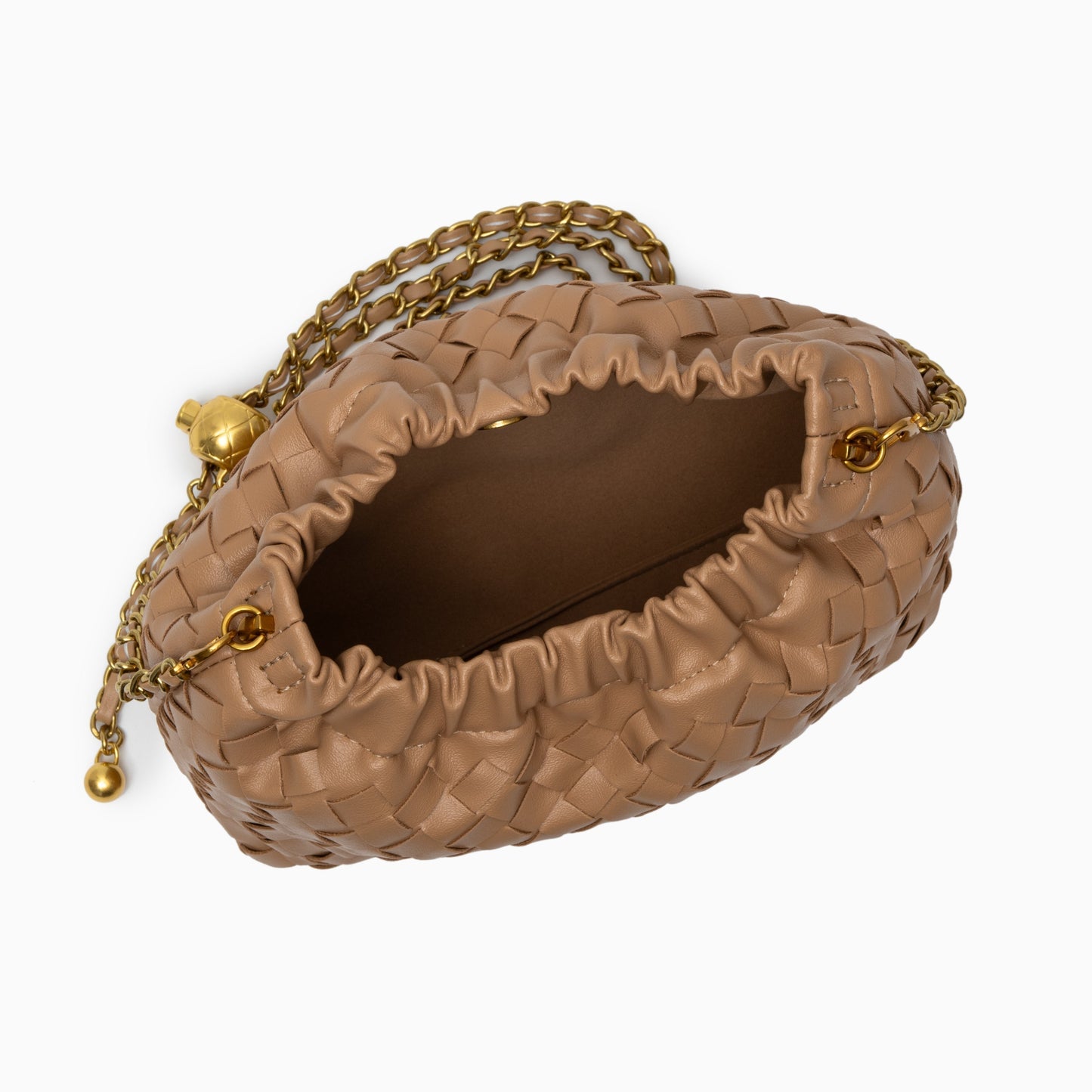 Vegan Leather Cloud Shoulder Bag for Women – Woven Strap Bag