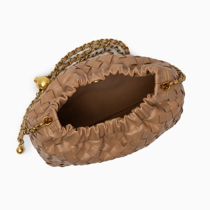 Vegan Leather Cloud Shoulder Bag for Women – Woven Strap Bag