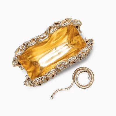 Rhinestone Vegan Leather Clutch Bag for Women – Evening Party Bag