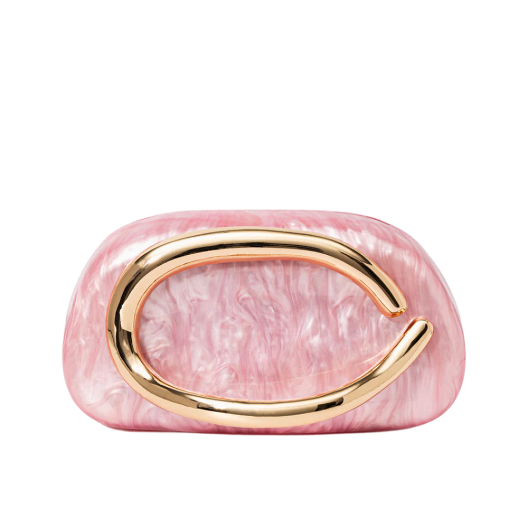 Pearlescent Clutch Bag for Women – Gold Chain Evening Bag