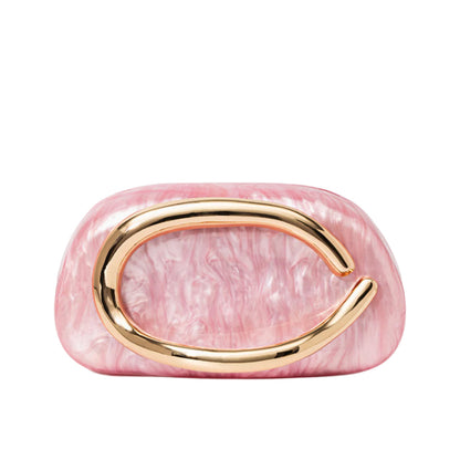 Pearlescent Clutch Bag for Women – Gold Chain Evening Bag