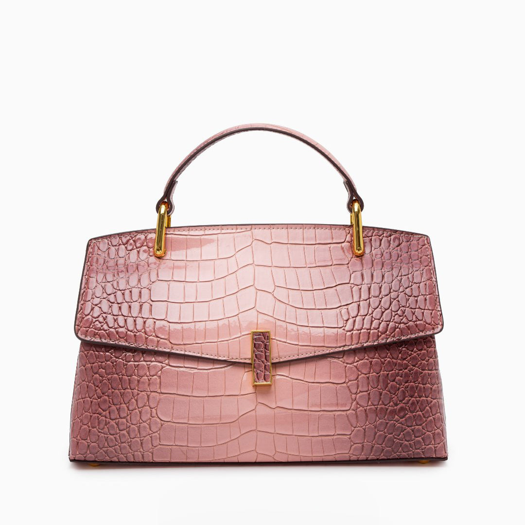 Croc-Effect Vegan Leather Handbag for Women – Medium Tote