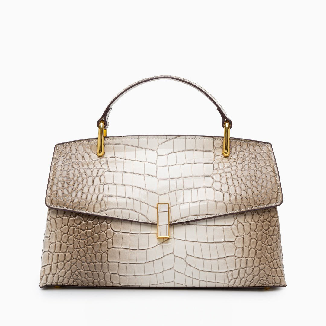 Croc-Effect Vegan Leather Tote Bag for Women – Medium Handbag | Elisa