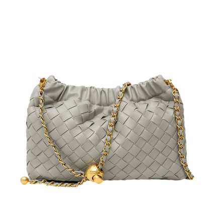Vegan Leather Cloud Shoulder Bag for Women – Woven Strap Bag