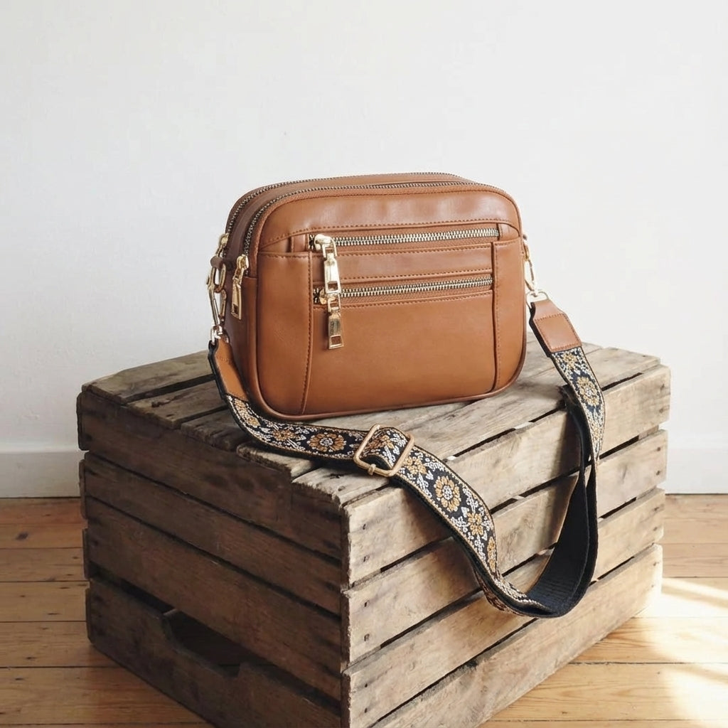 Genuine Leather Crossbody Bag for Women – Hands-Free Shoulder Bag