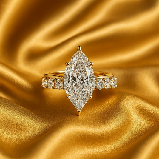 Marquise Stone Gold Ring – Elegant Solitaire, Sizes 5 to 11
