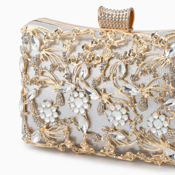 Rhinestone Synthetic Leather Clutch Bag for Women – Evening Party Bag
