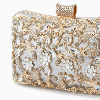 Rhinestone Synthetic Leather Clutch Bag for Women – Evening Party Bag