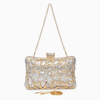 Rhinestone Synthetic Leather Clutch Bag for Women – Evening Party Bag