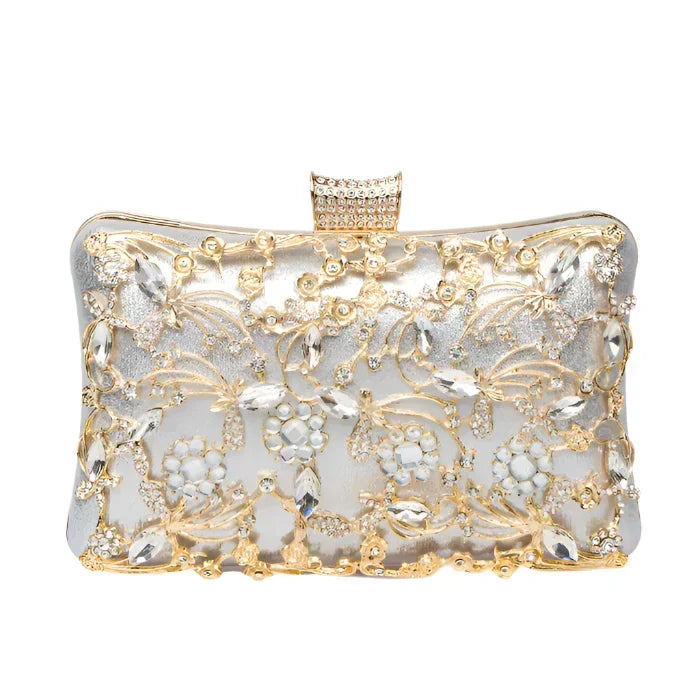 Rhinestone Synthetic Leather Clutch Bag for Women – Evening Party Bag