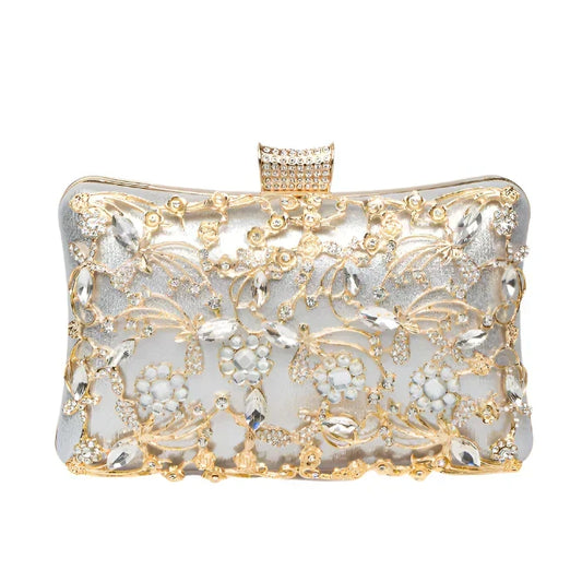 Rhinestone Synthetic Leather Clutch Bag for Women – Evening Party Bag | Ema