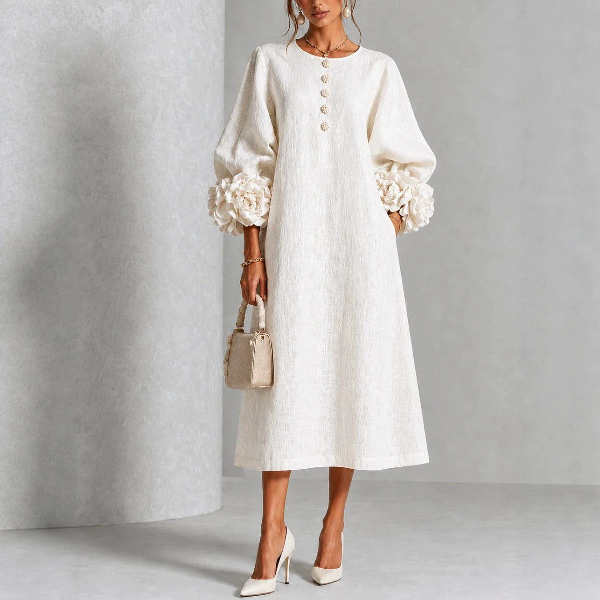 LILIANA | ELEGANT FLORAL MIDI DRESS