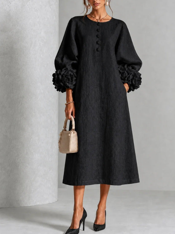 LILIANA | ELEGANT FLORAL MIDI DRESS