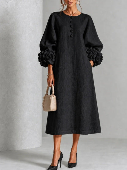LILIANA | ELEGANT FLORAL MIDI DRESS