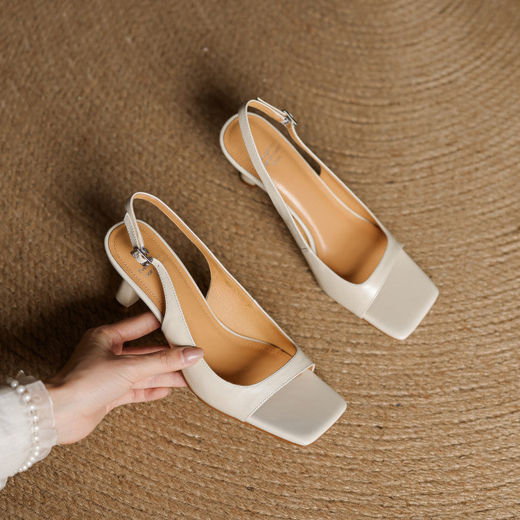 Moria Genuine Leather Slingback Sandals