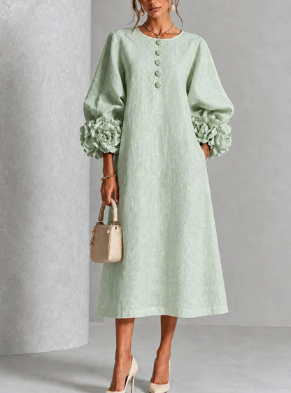 LILIANA | ELEGANT FLORAL MIDI DRESS