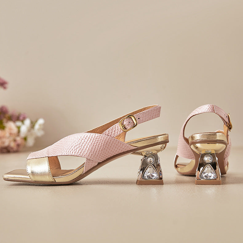 Rovia Genuine Leather Slingback Sandals