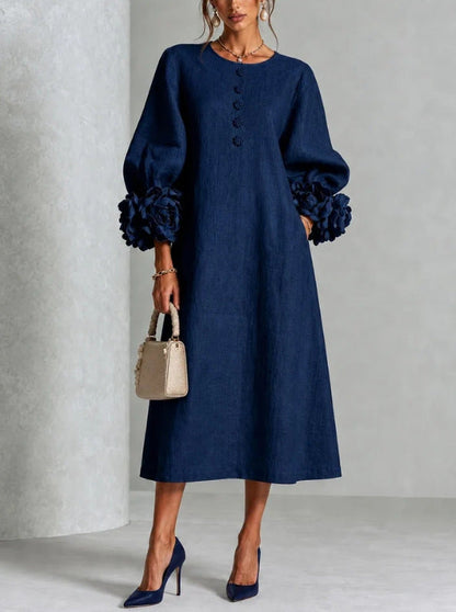 LILIANA | ELEGANT FLORAL MIDI DRESS