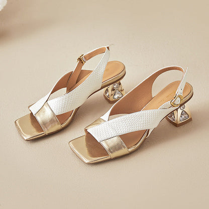 Rovia Genuine Leather Slingback Sandals