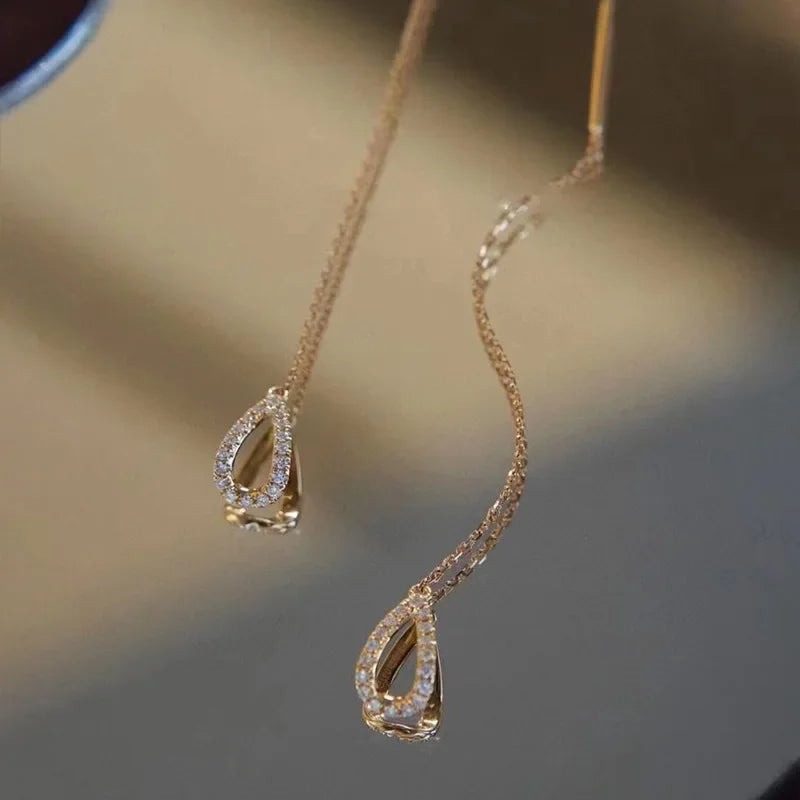 The End Threader Earrings – Cubic Zirconia Chain Drop