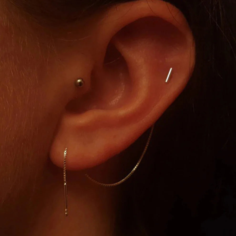 Ena Sol Chain Earrings – Minimalist 316L Stainless Steel