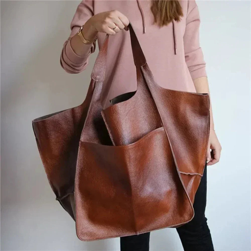 Genuine Leather Tote Bag for Women – Extra Large Shopper Bag | Laura