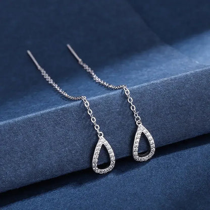 The End Threader Earrings – Cubic Zirconia Chain Drop