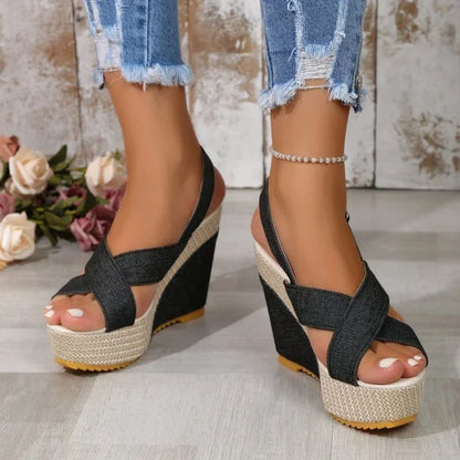Maya Denim Platform Sandals