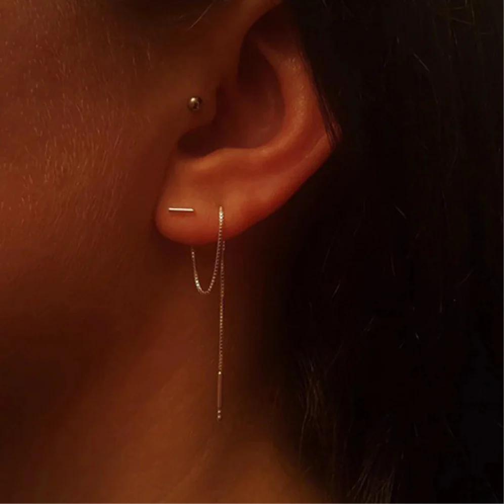 Ena Sol Chain Earrings – Minimalist 316L Stainless Steel