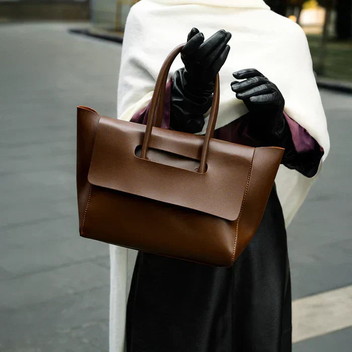 Vegan Leather Tote Bag for Women – Retro Shopper Bag