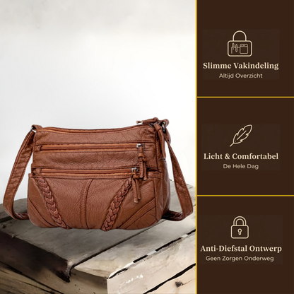Genuine Leather Handbag for Women – Light Practical Everyday Bag