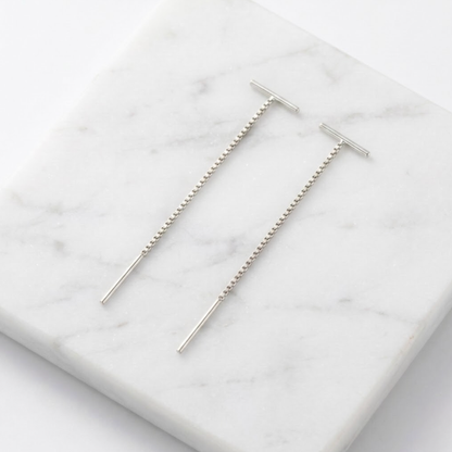 Ena Sol Chain Earrings – Minimalist 316L Stainless Steel