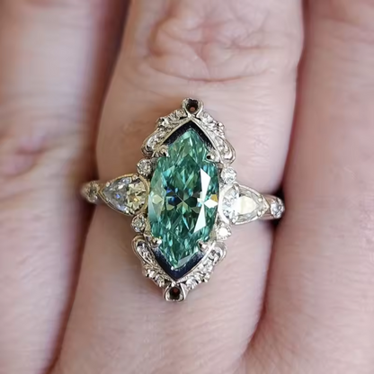 Noble Bloom Ring – Floral Statement Band, Sizes 5 to 11
