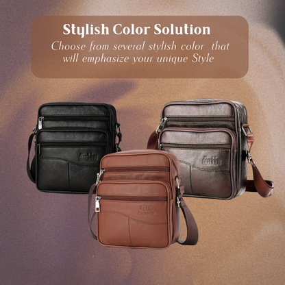 Genuine Leather Shoulder Bag for Men – Multifunctional Work & Travel Bag