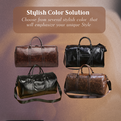 Genuine Leather Weekend Travel Bag – Spacious Holdall