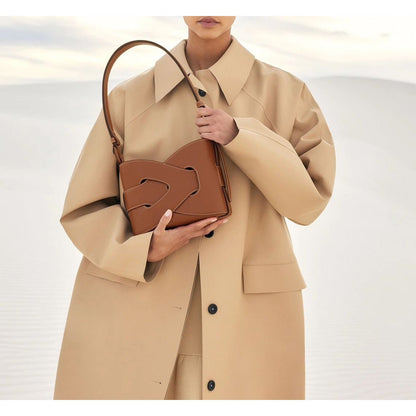 Genuine Italian Leather Handbag for Women – Structured Shoulder Bag