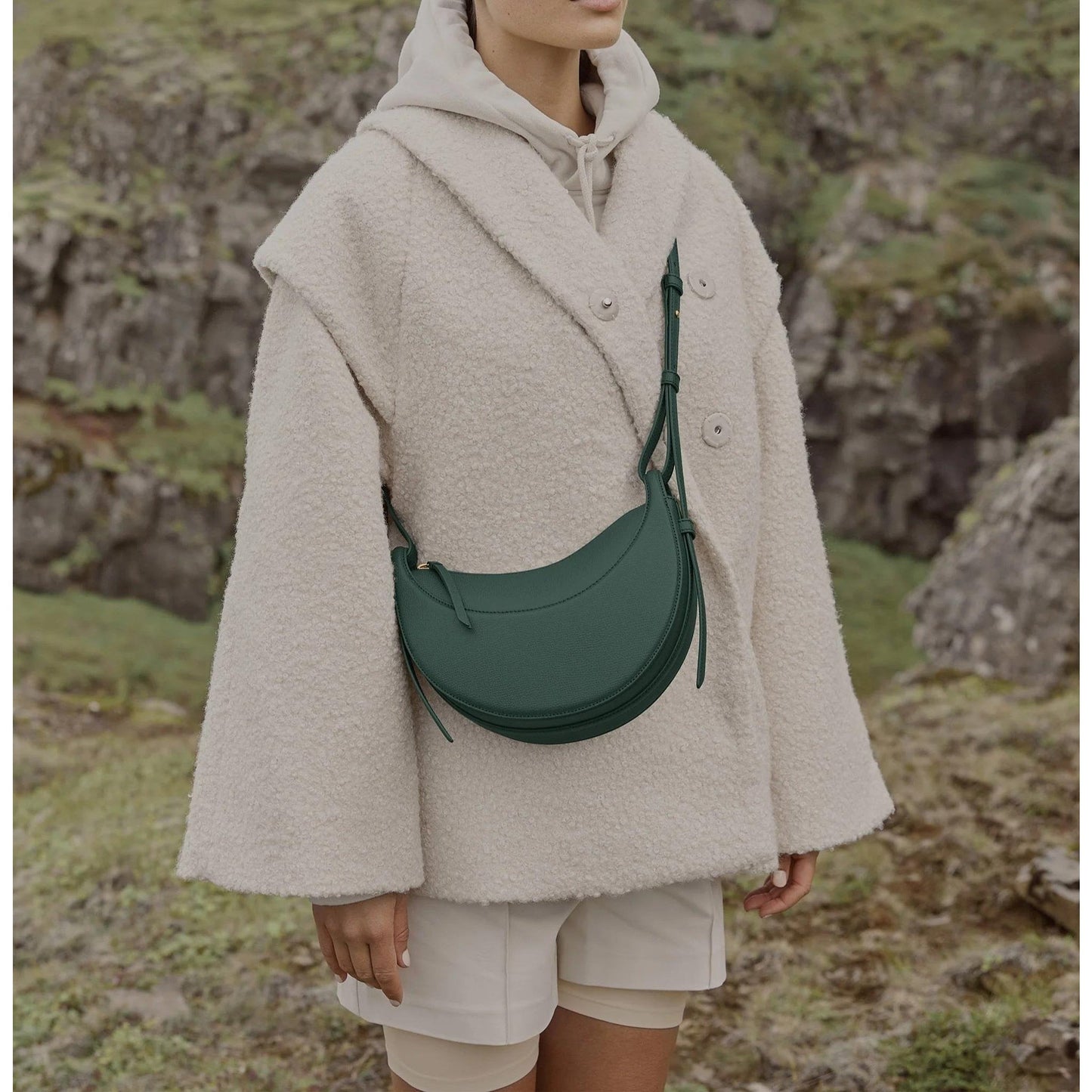 Genuine Calf Leather Cloud Bag for Women – Soft Shoulder Bag