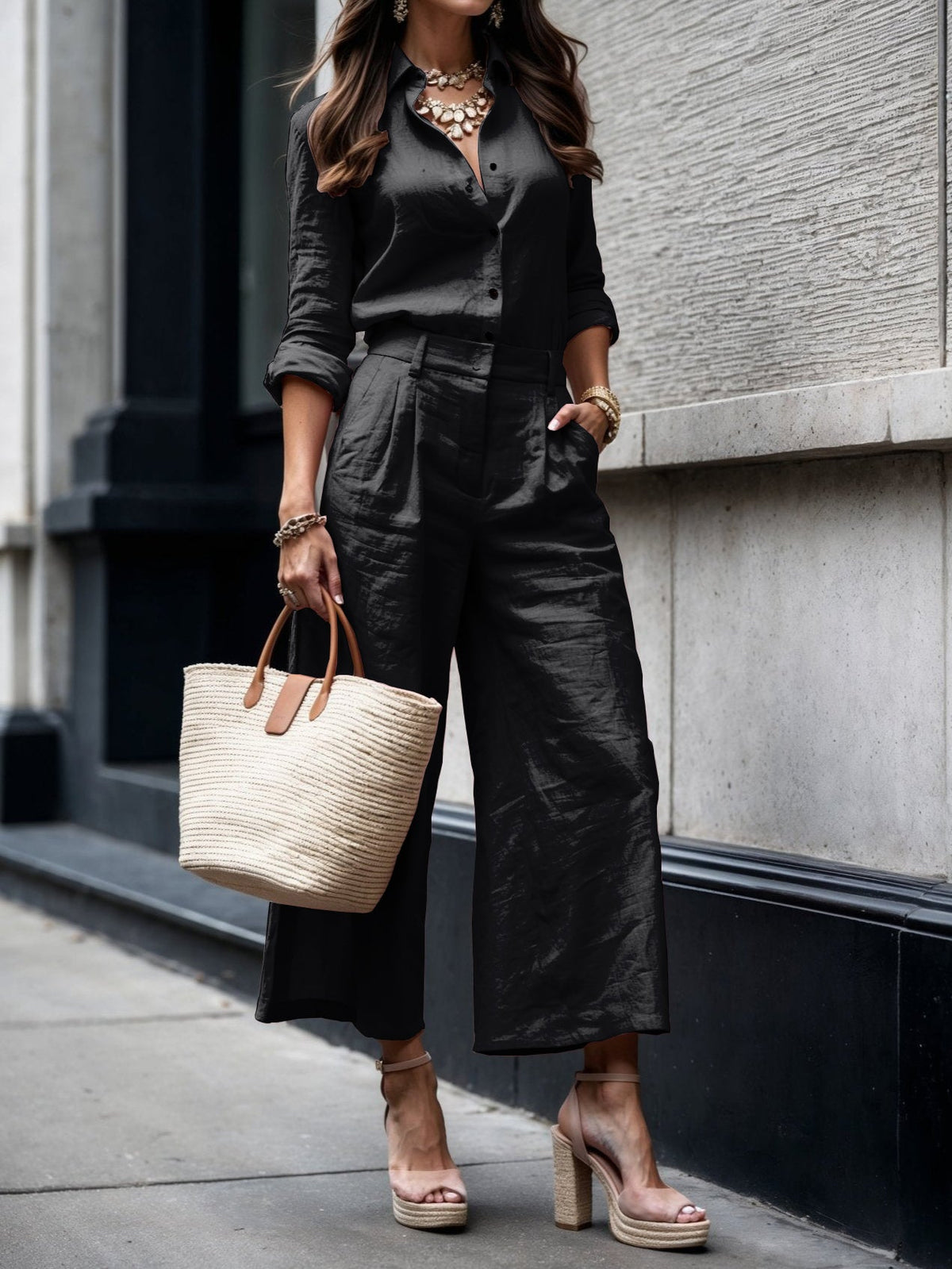 Leny  Linen Capri Set