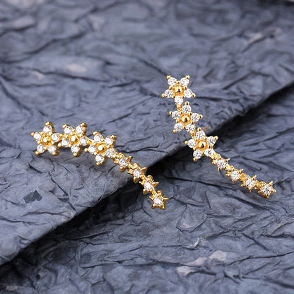 Timeless Floral Ear Climbers – Rose Gold, Silver or Gold