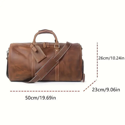 Genuine Leather Travel Bag – Large Weekender Holdall