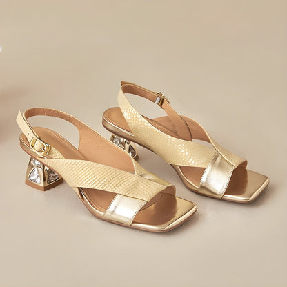 Rovia Genuine Leather Slingback Sandals