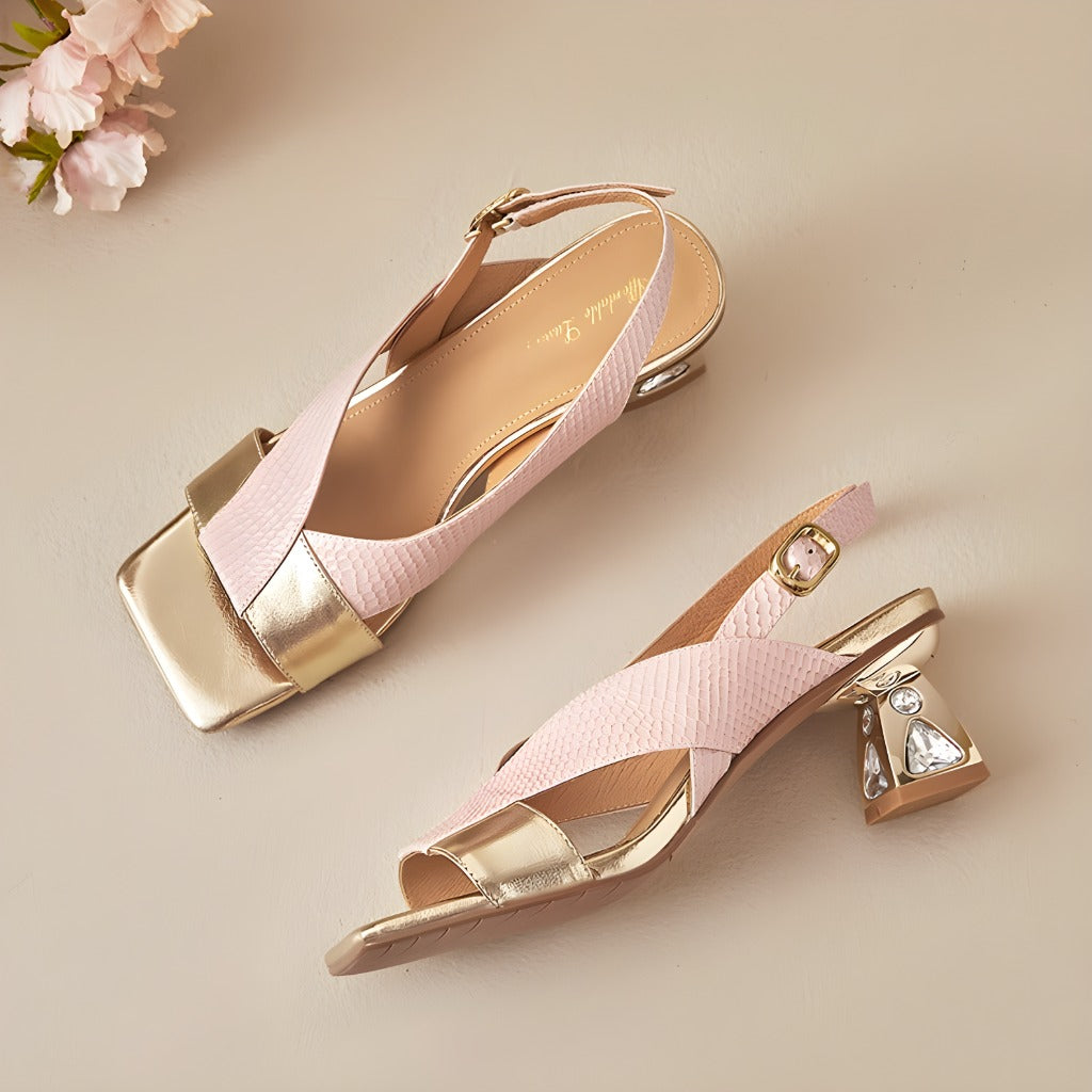 Rovia Genuine Leather Slingback Sandals