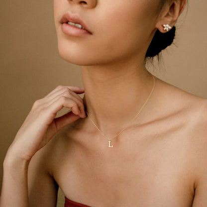 Amber Initial Necklace – 18K Gold Personalised Letter Necklace