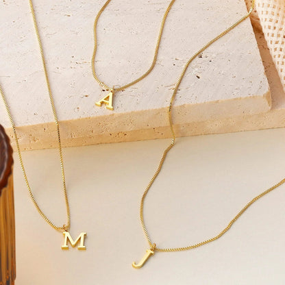 Amber Initial Necklace – 18K Gold Personalised Letter Necklace