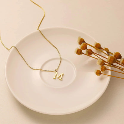 Amber Initial Necklace – 18K Gold Personalised Letter Necklace