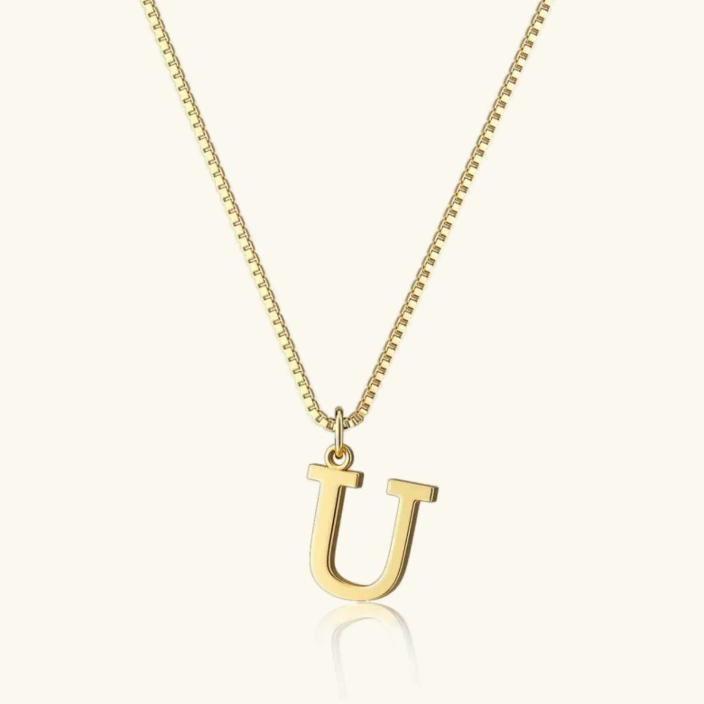 Amber Initial Necklace – 18K Gold Personalised Letter Necklace