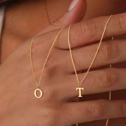 Amber Initial Necklace – 18K Gold Personalised Letter Necklace
