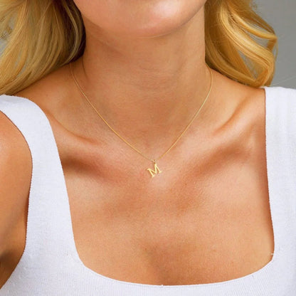 Amber Initial Necklace – 18K Gold Personalised Letter Necklace