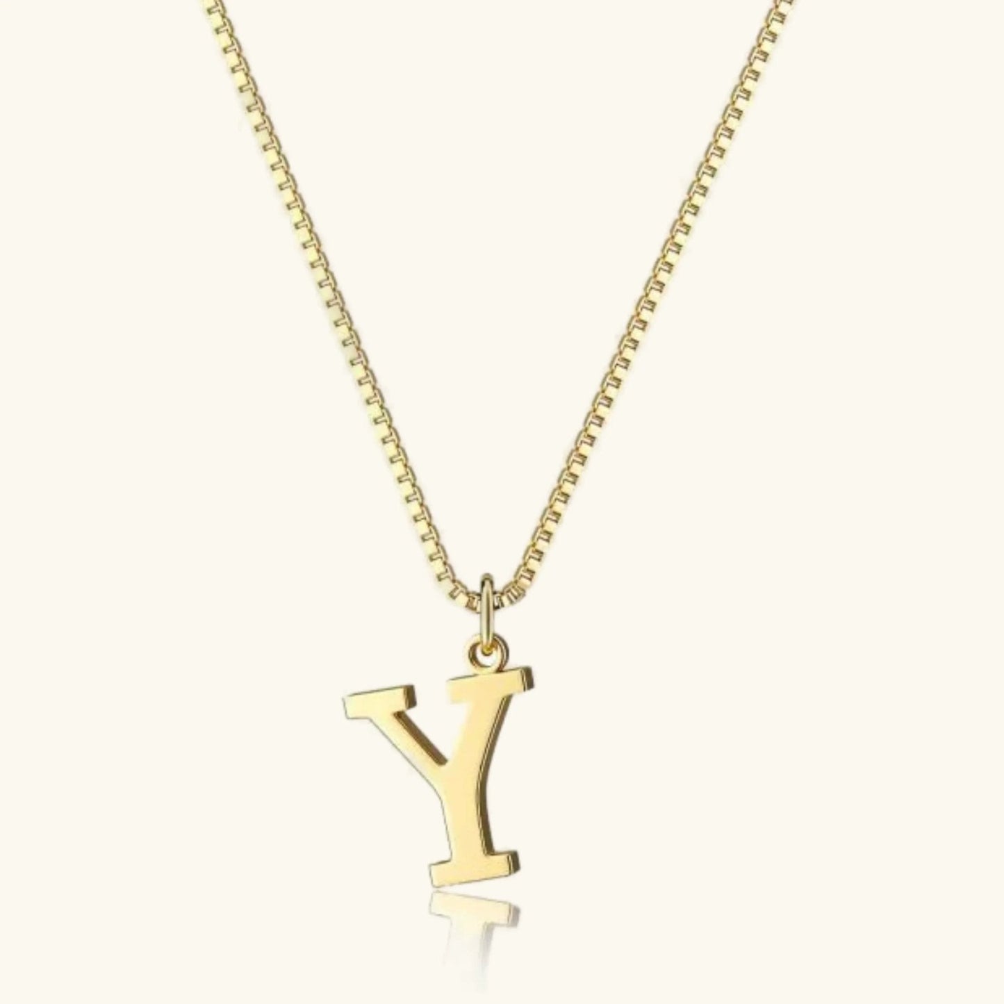 Amber Initial Necklace – 18K Gold Personalised Letter Necklace